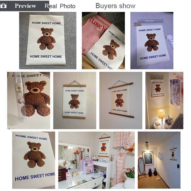 Modern Nordic Cute Animal Bear Poster Wall Decor Art Canvas Painting Modern Nordic Cute Animal Bear Poster Wall Decor Art Canvas Painting